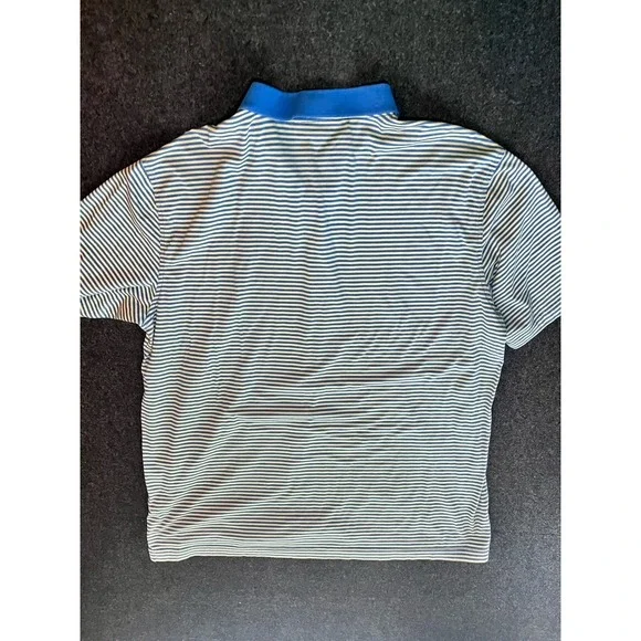 Masters Collection Blue Yellow Stripe Short Sleeve Golf Shirt Mens 2XL Pima - Picture 6 of 8